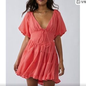 FREE PEOPLE Perfect Day Mini Dress / Watermelon